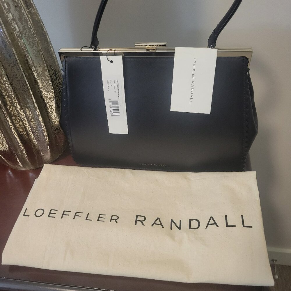 Loeffler Randall Black Olivia Frame Top Handle handbag
